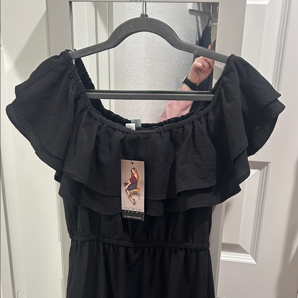 Sofia by Sofia Vergara Black Ruffle Dress